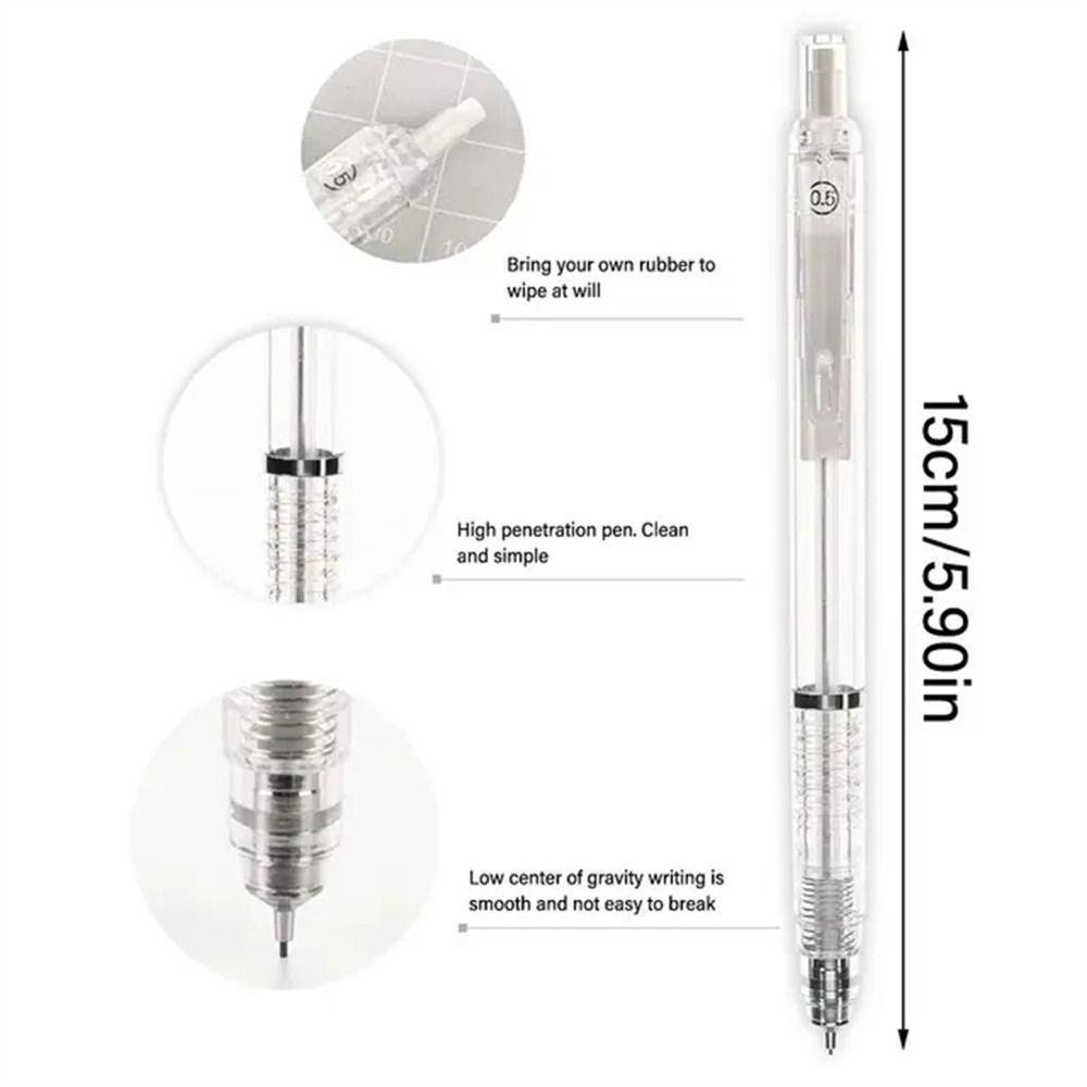 XO 0.5mm spring-loaded transparent pencil B117 basic plastic mechanical ...