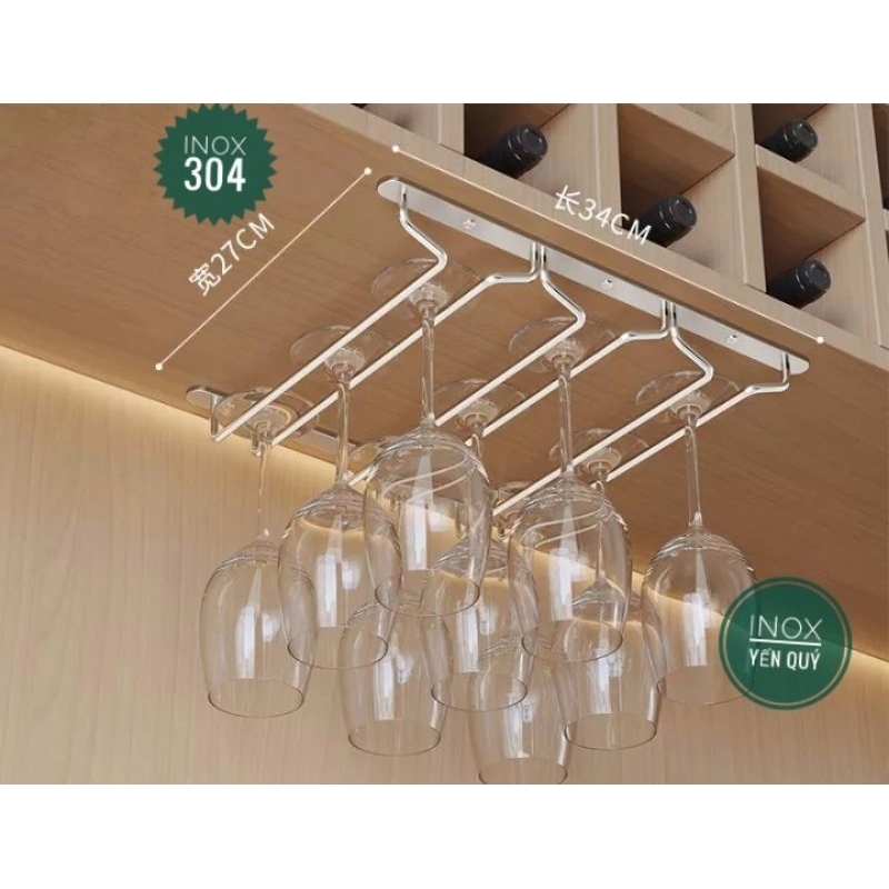 Inox 304 WINE CUP RACK 1/2/3 ROWS DEEP 27 CM | Shopee Malaysia