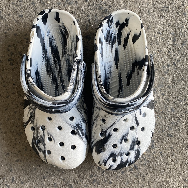 Crocs Mule Slippers In Black Horizontal Strap Authentic GluePressed