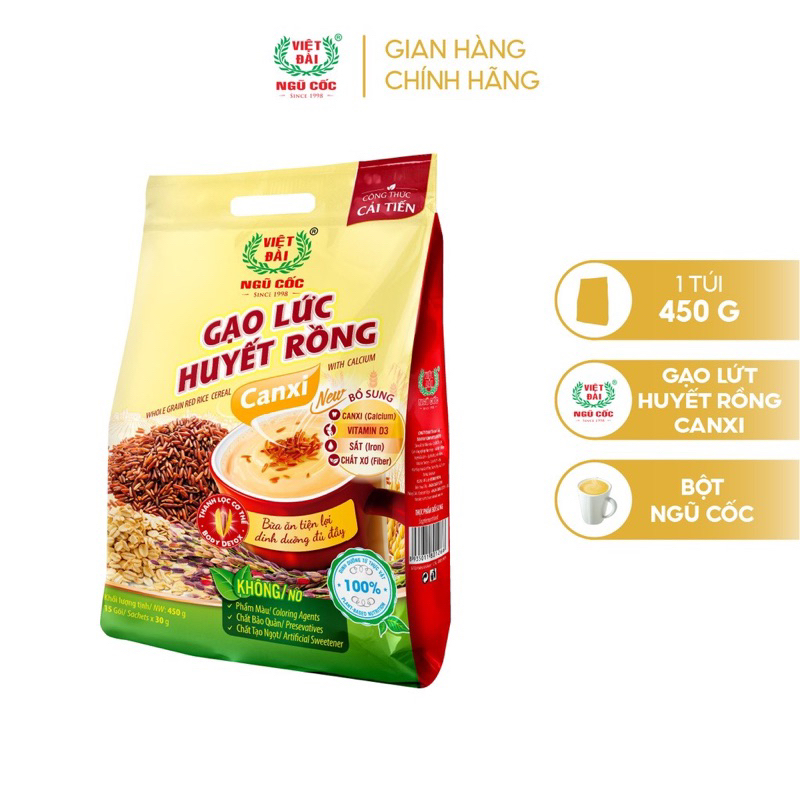 Vietnamese Cereals Brown Rice With Dragon Blood, Calcium Corn Milk