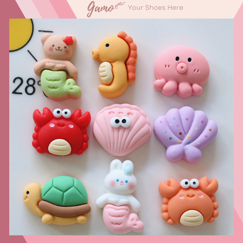 Set Of 14 Jibbitz Crocs, Crocs Stickers, Charm 3D Cross Theme Ocean DIY