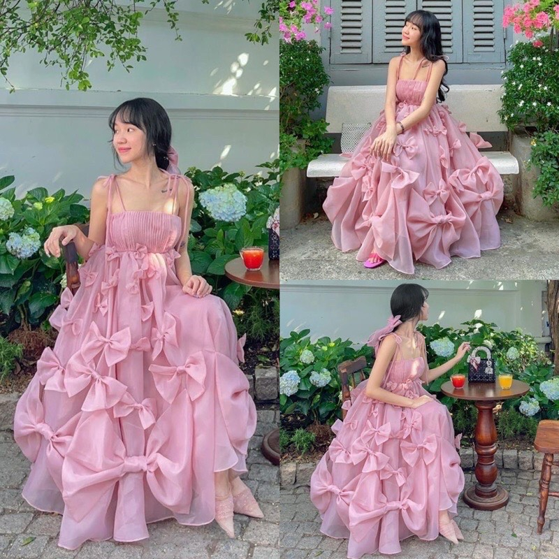 The Most Bow Tie Silk MAXI In The World With Breasts High Quality Silk