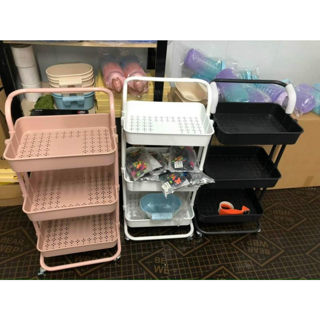 Multi-purpose 3-tier shelf, diaper rack, imported Spa cart | Shopee ...