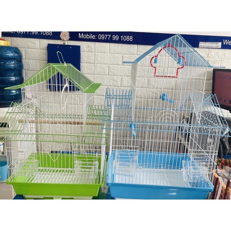 Powder coated bird cage with canopy - Roofed bird cage - Round bird ...