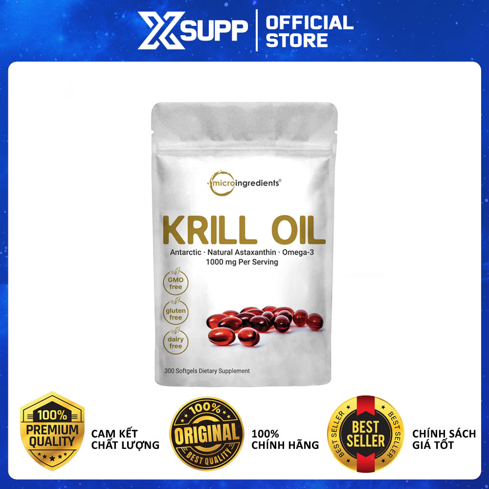 Micro Ingredients Krill Oil Shrimp Oil Oral Eye Supplement, Brain