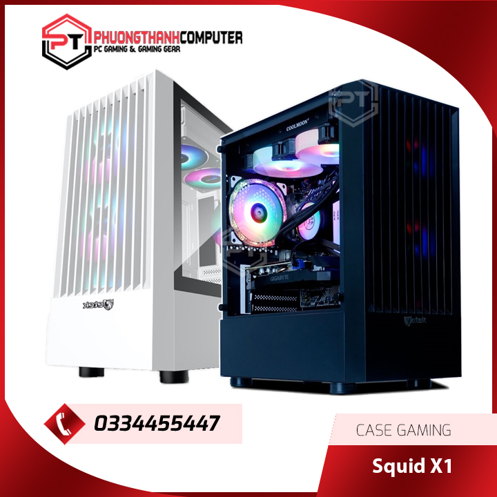 Jetek game Squid X1 black and white computer case | Shopee Malaysia