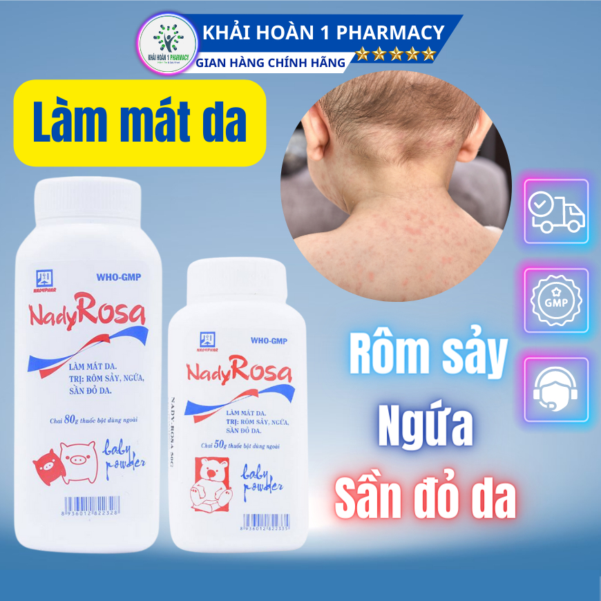 Nady ROSA baby powder cools the skin, heat rash, itching, and rough ...
