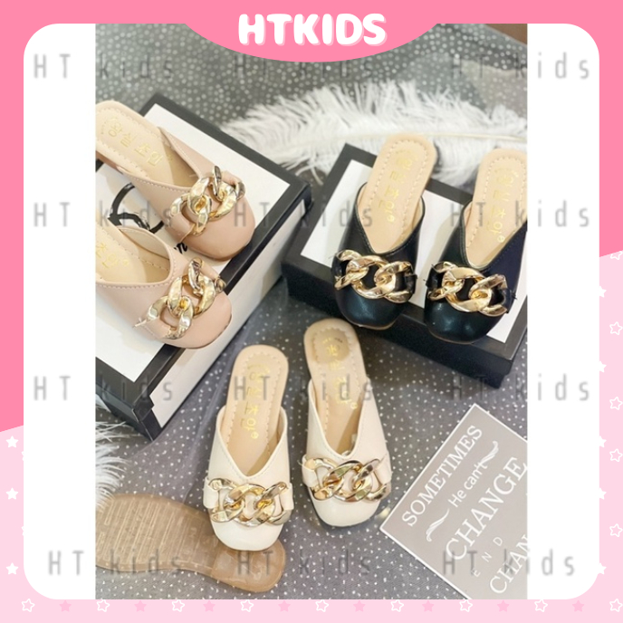 Mules With Heart Neck And Yellow Chain Decorated For Children (Small ...