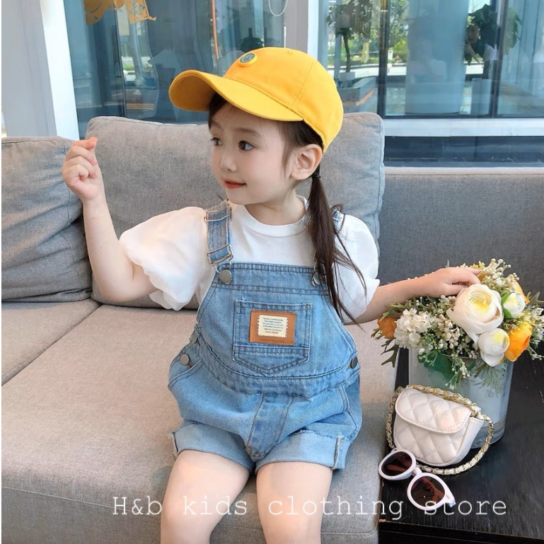 Cow Overalls Set With Silk Sleeves For Pretty Girls Jeans For Children