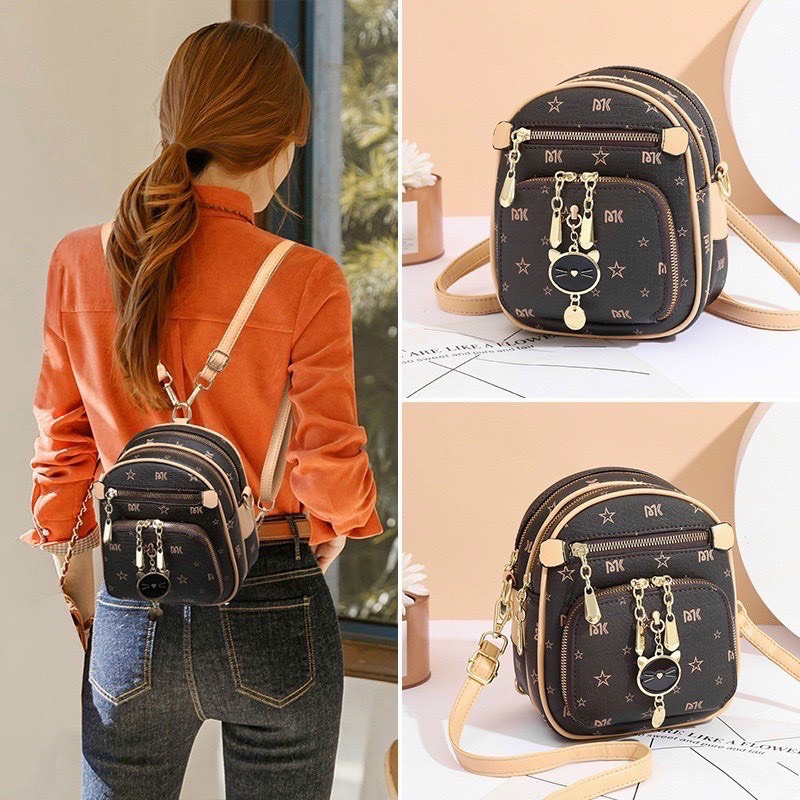 Cute, CUTE CAT-SHAPED MINI BACKPACK CAN BE WEARED IN 2 STYLES: CROSS ...
