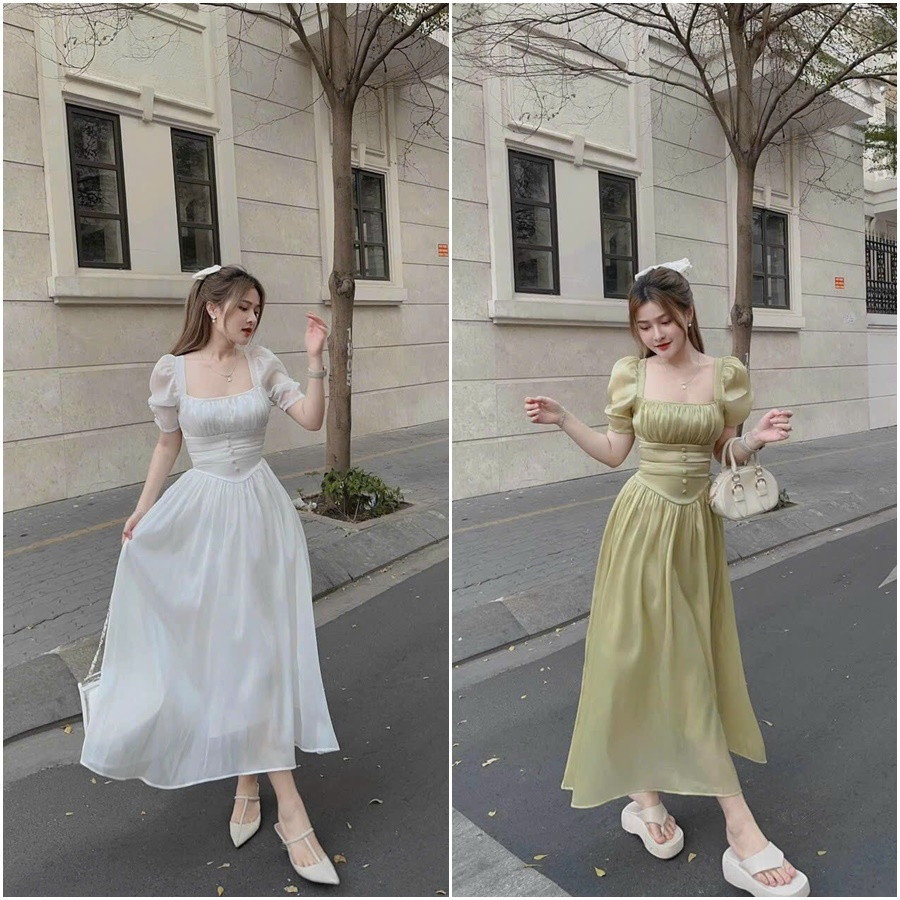 Bus-cup DRESS WITH BUTTONS COVERED in high-quality silk chiffon (WITH ...