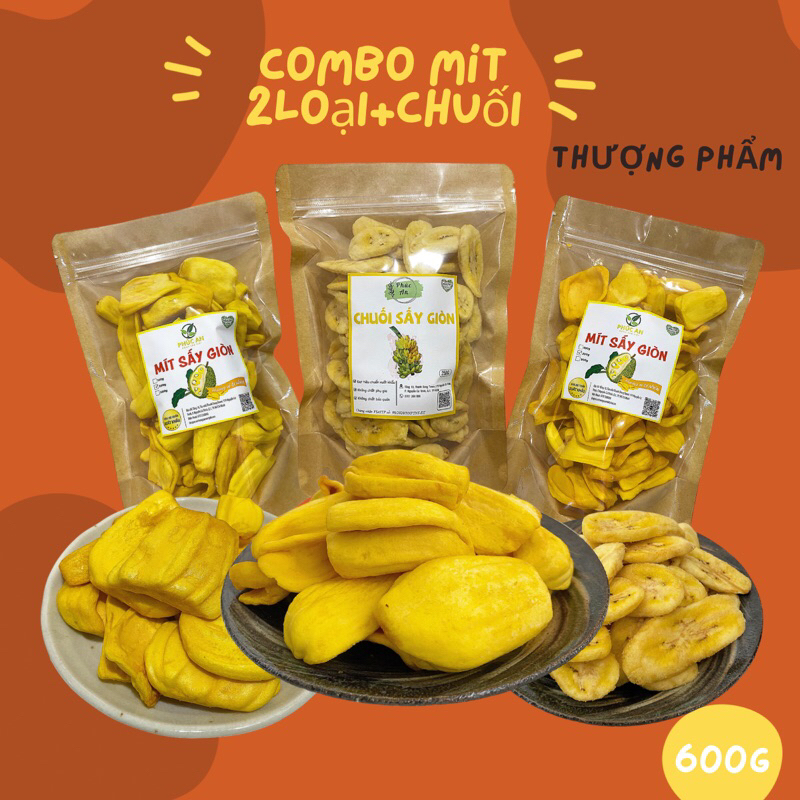 Combo 3 Piece Jackfruit Dried Jackfruit Snacks Phuc AN Zip Bag ...