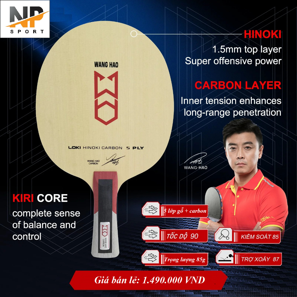 Loki HINOKI WANGHAO carbon Table Tennis Racket, LOKI Genuine Table ...