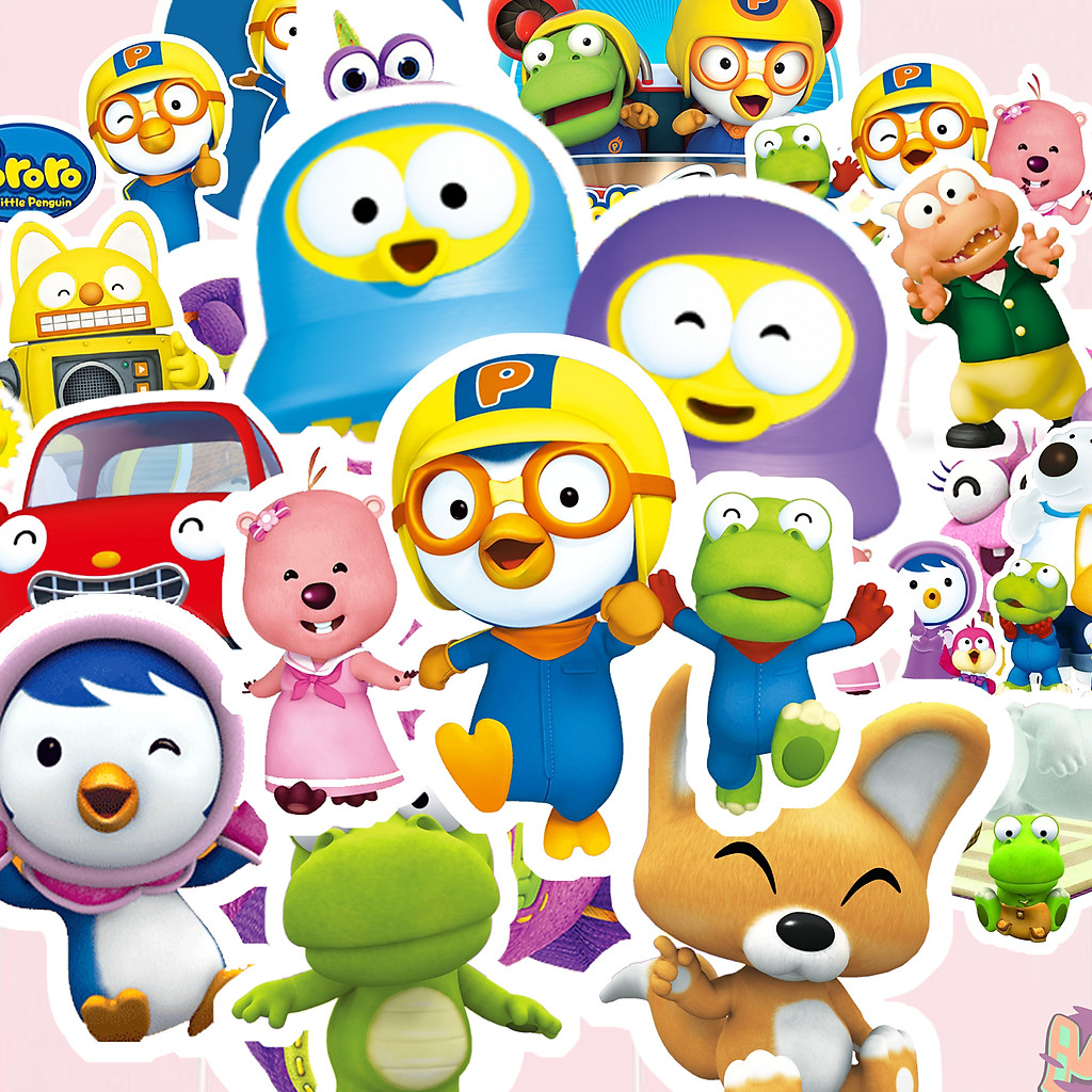 Set Of 20 Cute Korean Pororo Cartoon Stickers For Baby | Shopee Malaysia