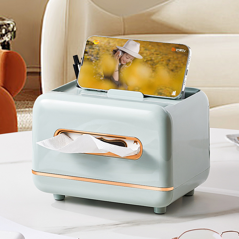 Luxury Tabletop Tissue Box, Multifunctional Tissue Box with Integrated ...