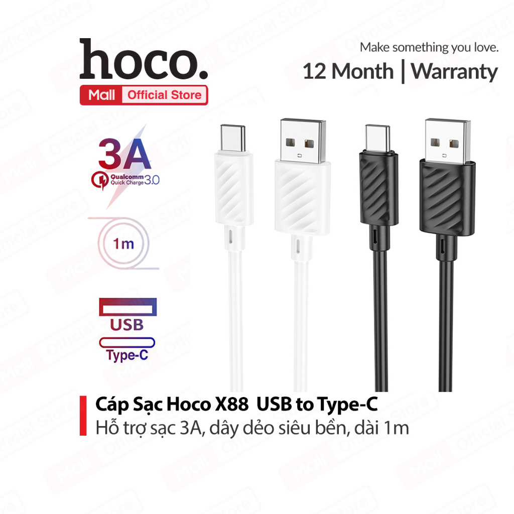 Hoco X88 charging cable supports 3A USB to TYPE-C charging for Android ...