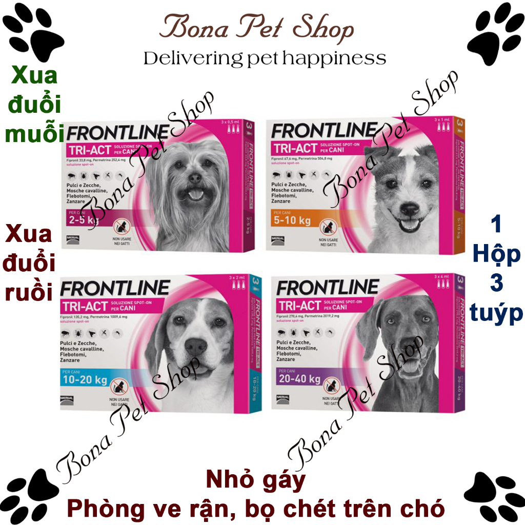 1 Box Of 3 Frontline Triac Tubes For Dogs Shopee Malaysia