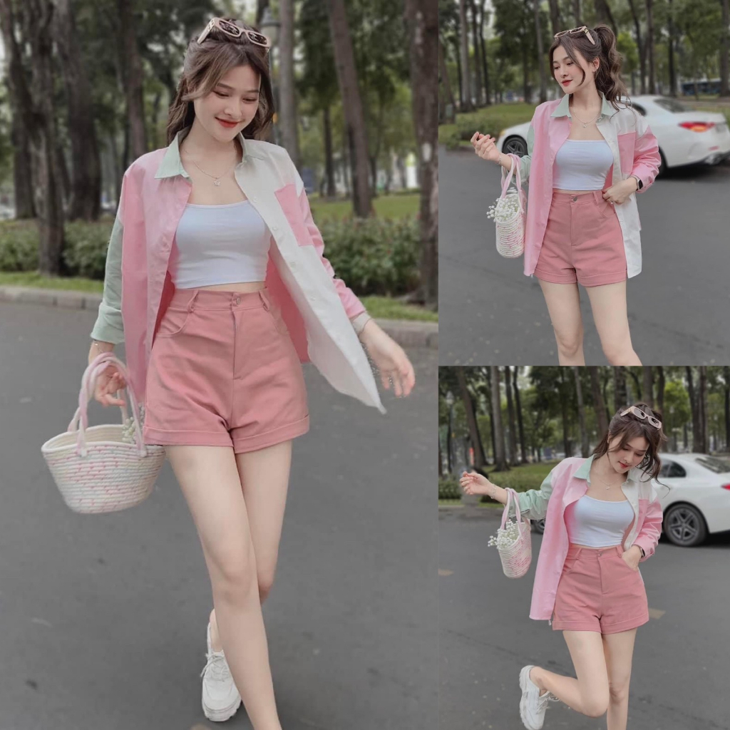 Set Of 3 Piece Women'S Clothes With Simple And Lovely Pink Tones For