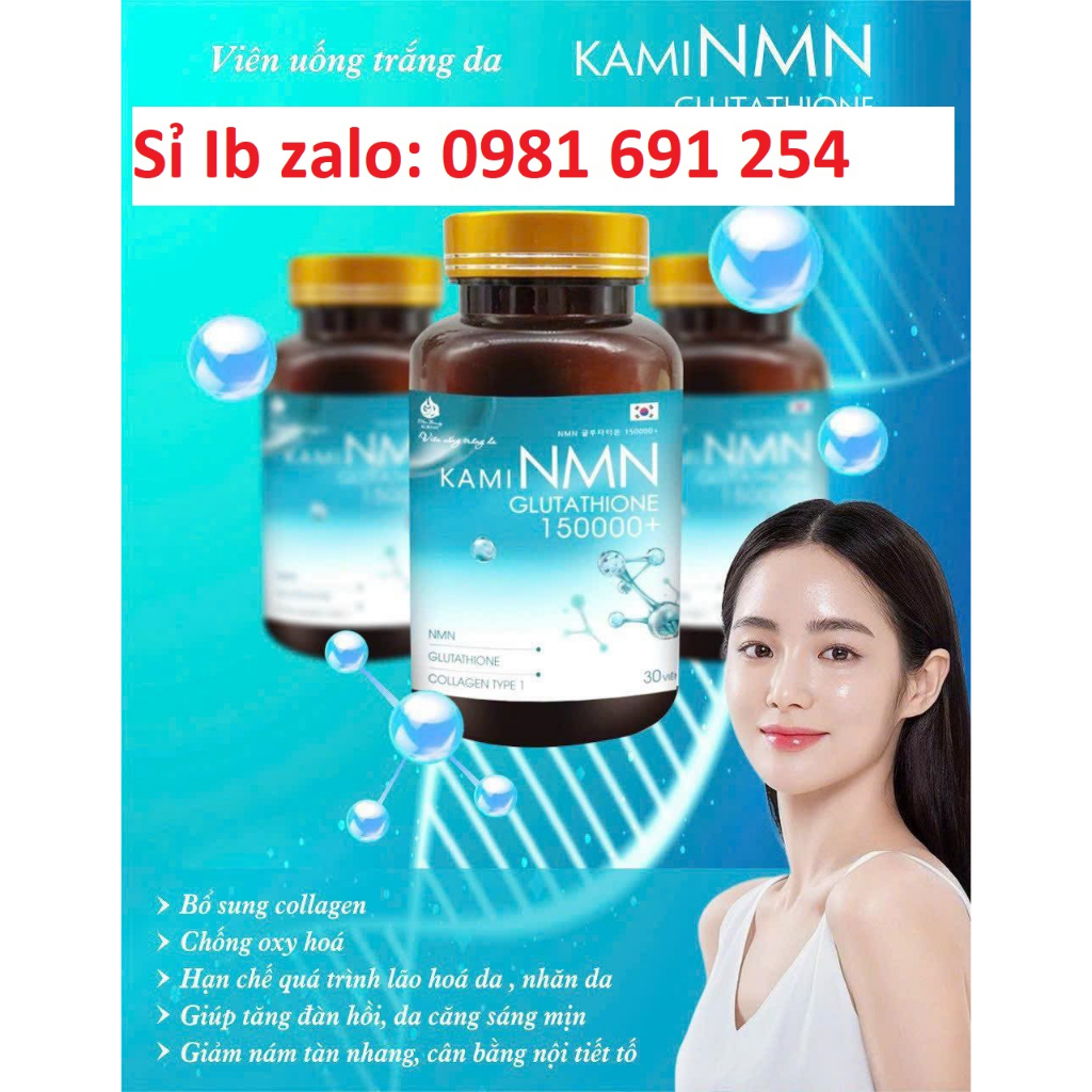 Kami NMN GLUTATHIONE whitening oral tablet 150000 Genuine (Box Of 30 ...