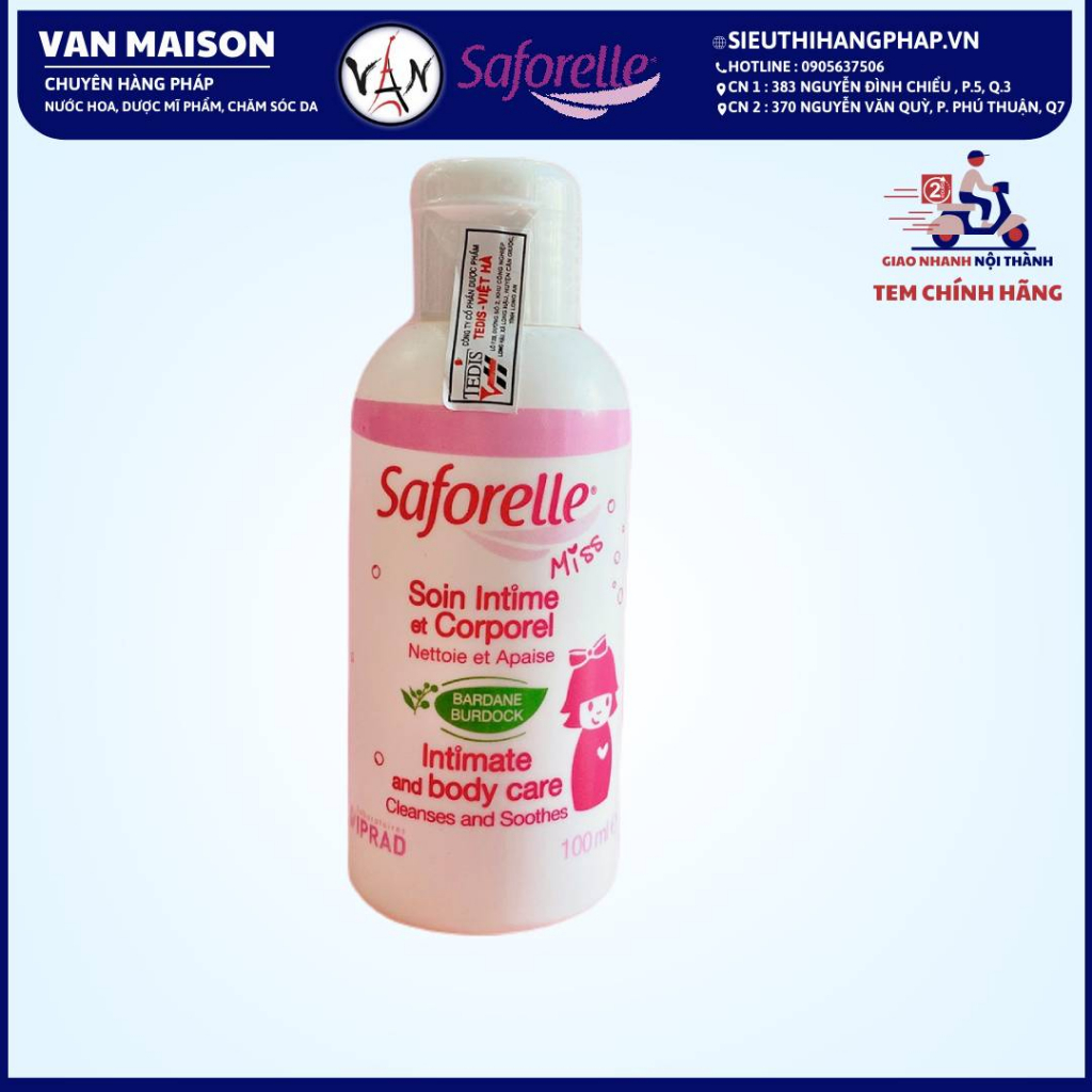 Saforelle miss sanitary solution For Children From 4 Years Old 100ml