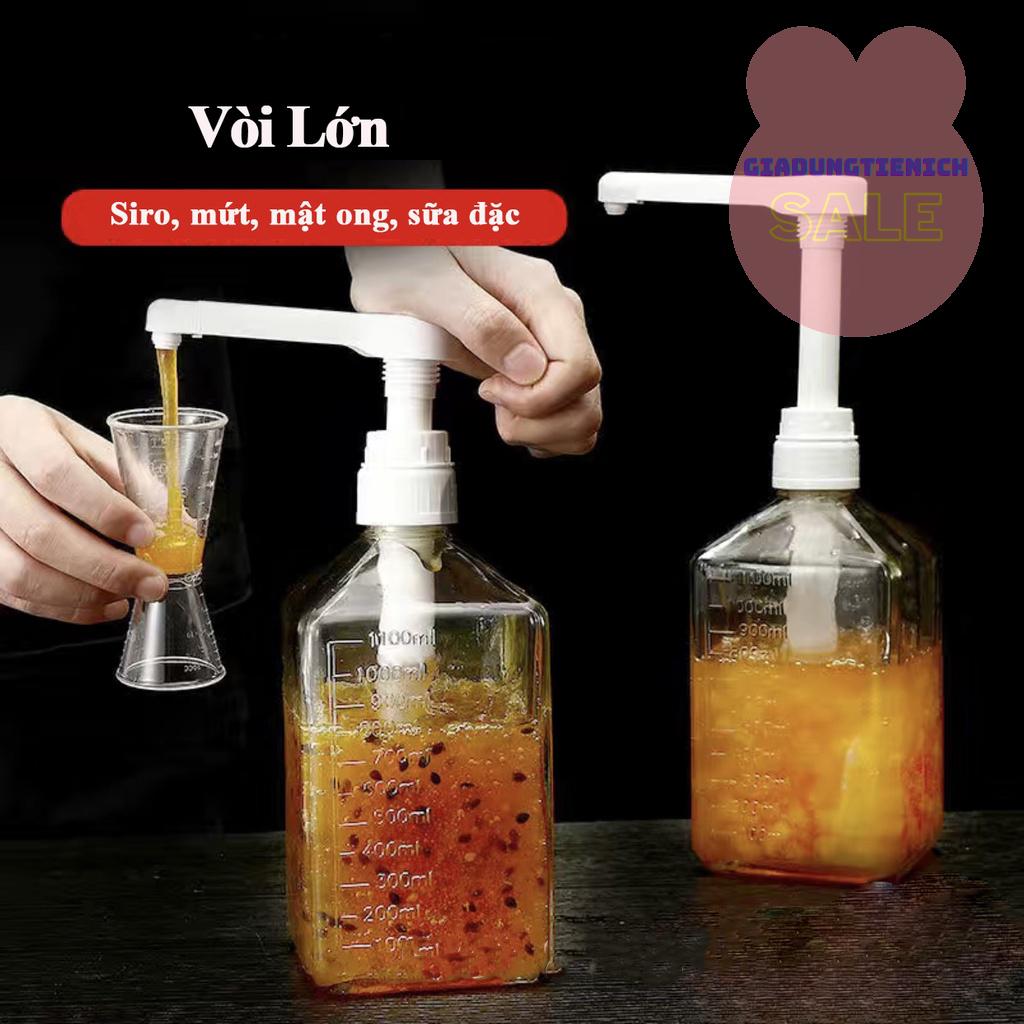 Condensed Milk Pump, Honey, Syrup With Large Straw (15ML Nozzle