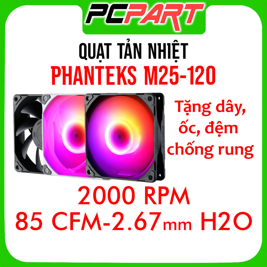 Phanteks M25-120 Led 5V ARGB Radiator Fan Synchronous Main, Hub ...