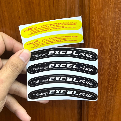 Excel Asia Rim Sticker Black And White Background, With Yellow Waring ...