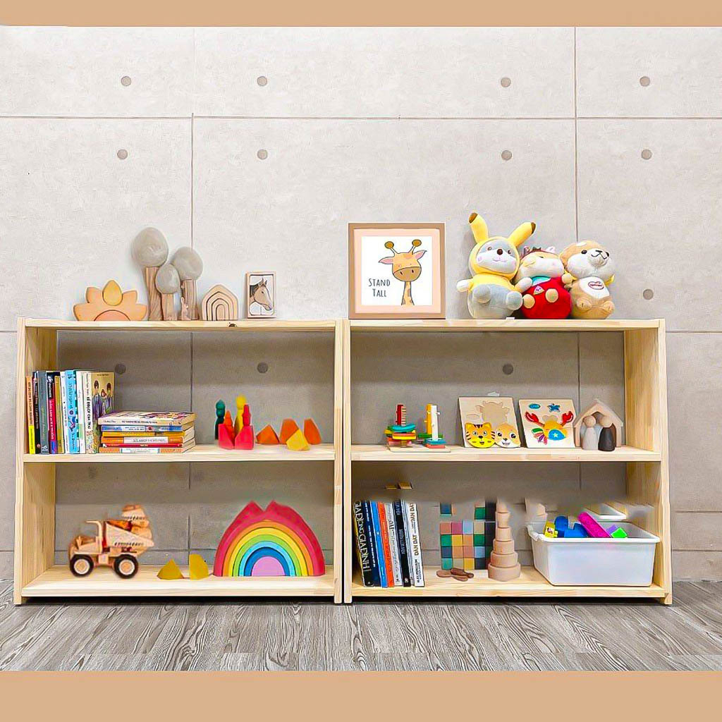 Montessori 2-Tier Wooden Baby Toy Rack Preschool Standard Size | Shopee ...