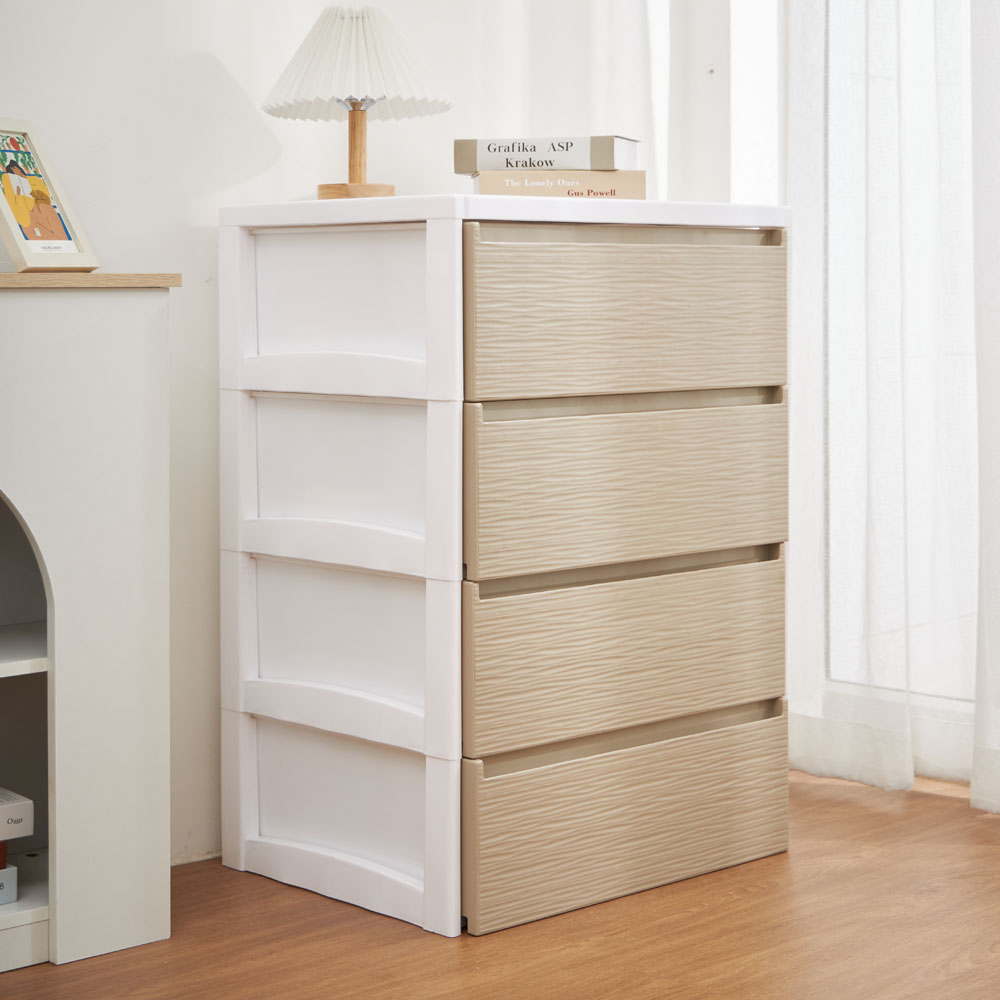 Homebase STACKO Thai Plastic 4Storey Drawer 61X46X92CM White Shopee