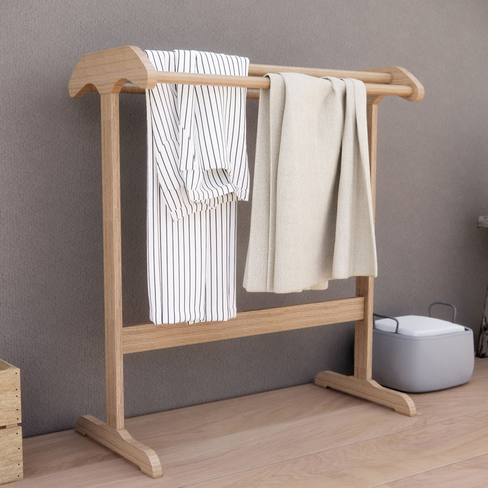 Homebase PLIM Clothes Rack / Shelf Made Of Natural Rubber Wood 5 Thai