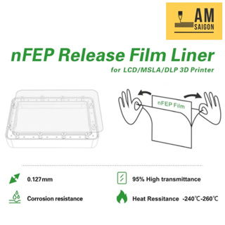 FEP Film Transparent Release Film Sheet 280*200m Thickness 0.1mm High  Transmittance Strength Compatible with Wanhao D8 D7 DLP Photon SLA UV Resin  3D