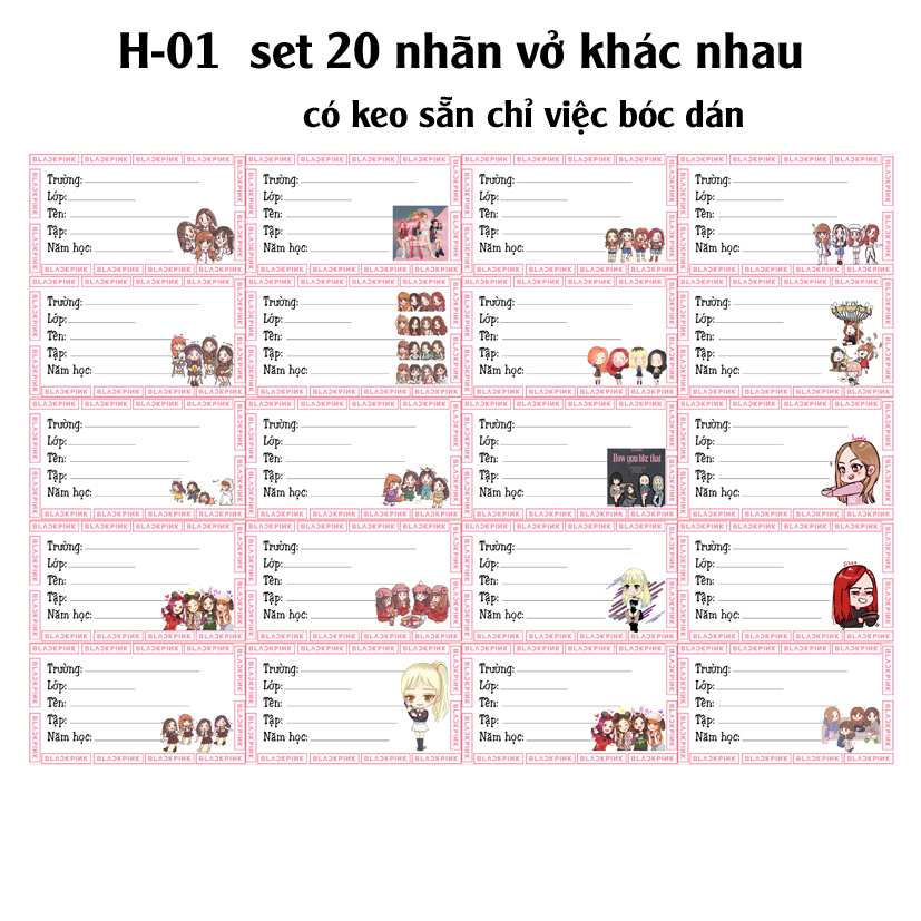 Blackpink notebook labels (1 set of 20 notebook labels) | Shopee Malaysia