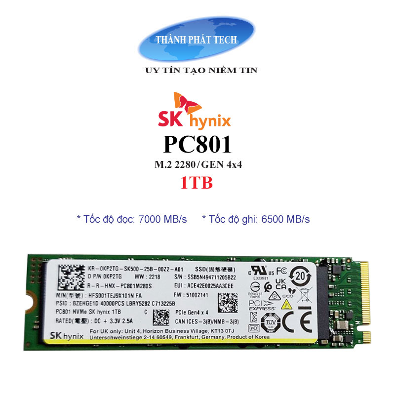 Hynix PC801/ P41 SSD Hard Drive 512GB / 1TB / 2TB M2 2280 PCIe Gen 4.0 ...