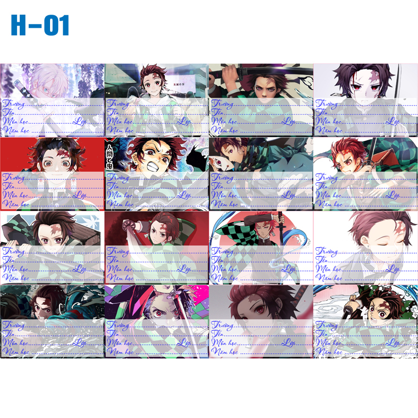 Kimetsu No Yaiba Notebook Label (1 set Of 20 Notebook Labels) | Shopee ...