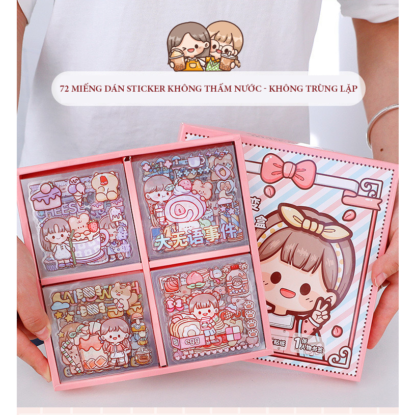 Sticker box of 72 DIY cute girl stickers | Shopee Malaysia