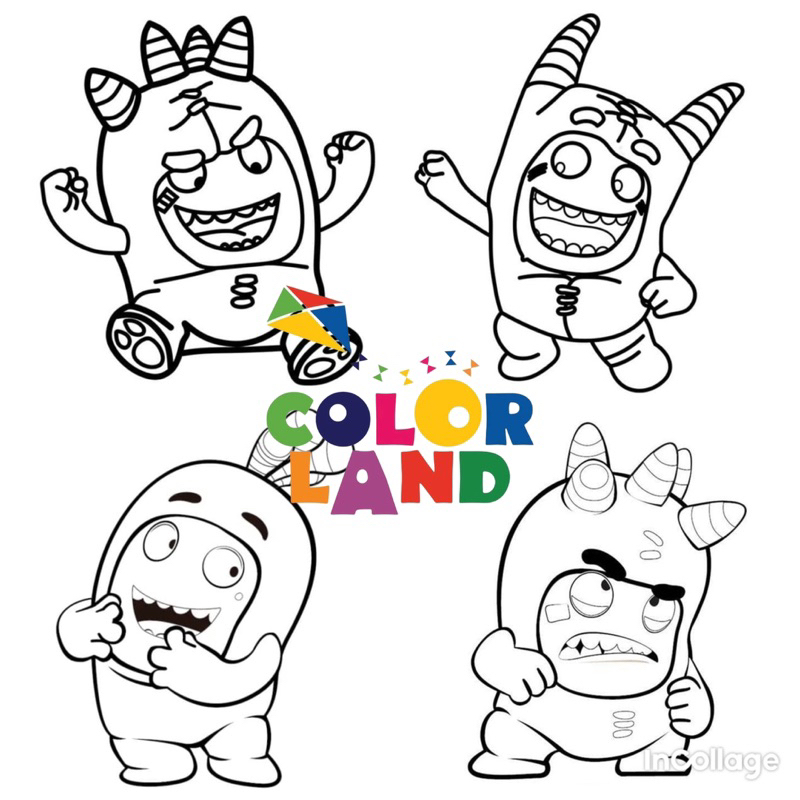 Oddbods - Set of 10 A4 A5 Coloring Pages for Wax and Pencil Coloring ...