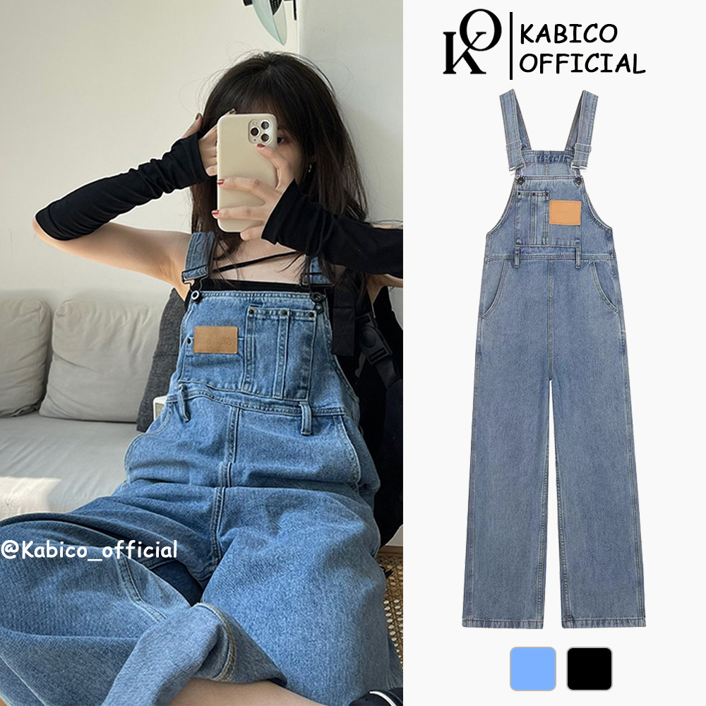 Nine points Korean apricot overalls