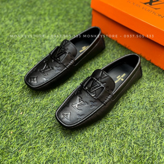 Kasut lelaki LV's BLACK SMOOTH LEATHER casual sneakers business shoes  loafer men