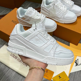 LV Trainer Sneaker White 1A8100  Black trainer shoes, Sneakers