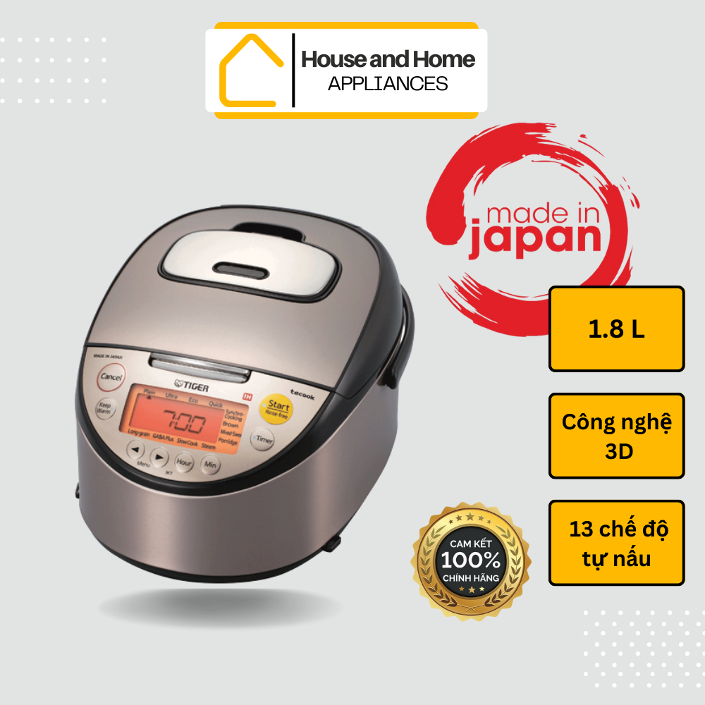 Electronic Rice Cooker TIGER JKTS18W 1.8 Liters Made And Imported