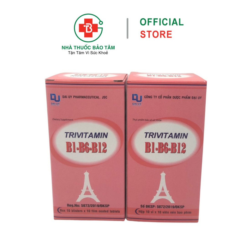 Trivitamin 3B B1 B6 B12 Box Of 100 Tablets vitamin B1 B6 B12