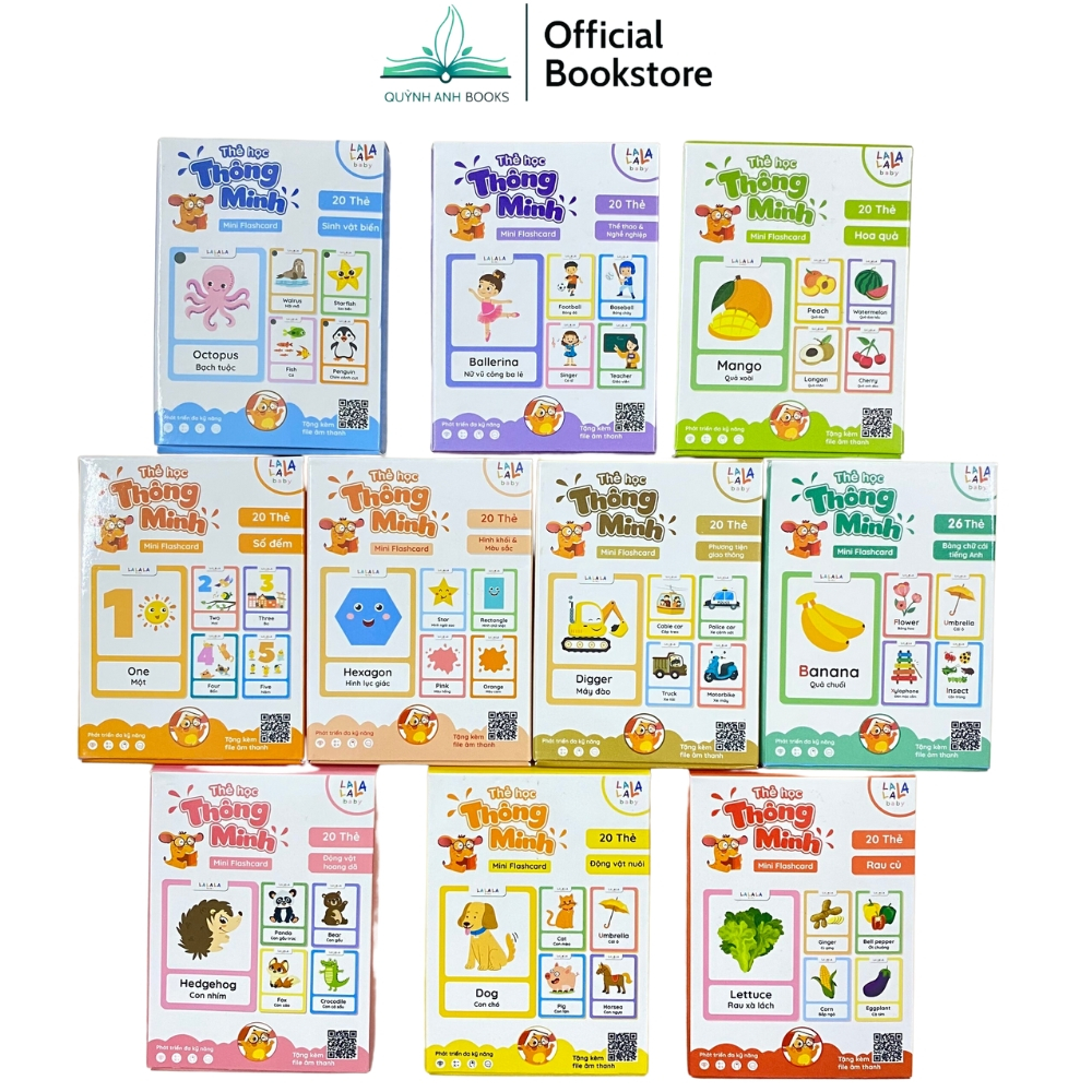 Smart Mini Flashcards bilingual English - Vietnamese with many topics ...