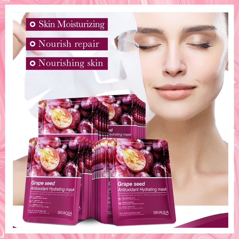 Bioaqua Chinese Domestic Grape Seed Antioxidant Moisturizing Mask CHARM BEAUTY Shopee Malaysia