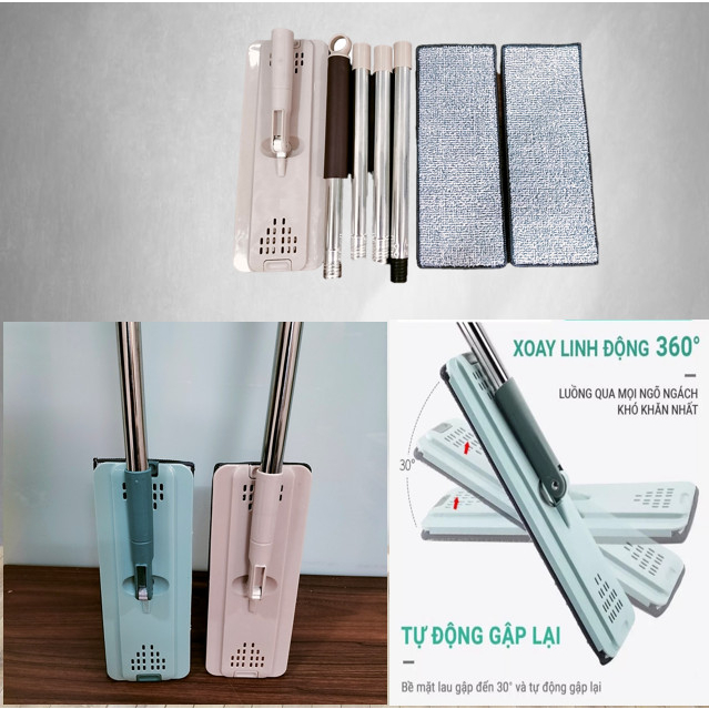 (Includes 2 Mop Pads) Mop for Rectangular Set with Two Cotton ...