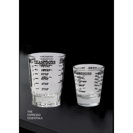 Espresso Quantitative Glass Cup [Black Divider 30ml & 60 ml] Shopee