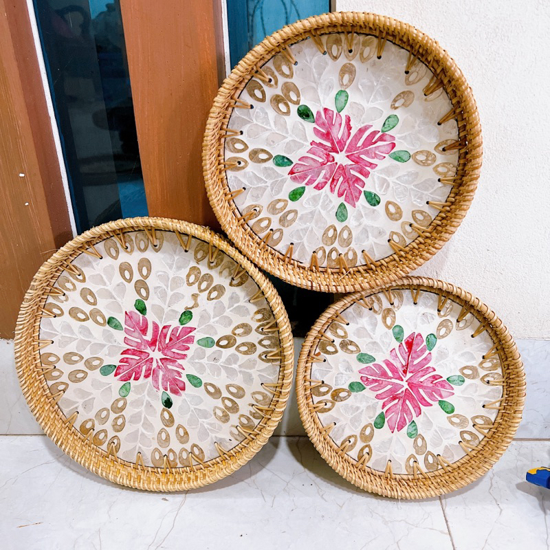 Clamshell Tray 22-24-28 Many Colors, Rattan Tray Combined With ...