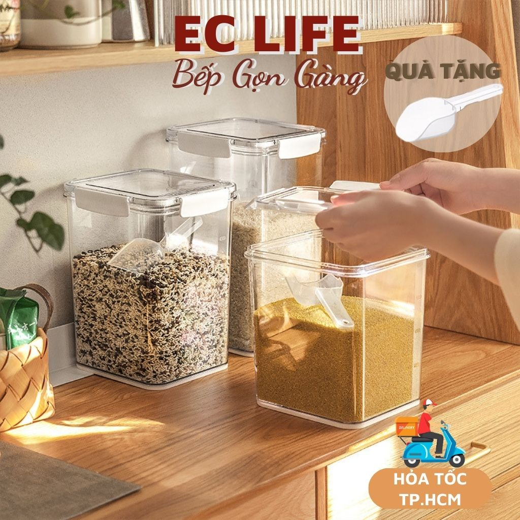 Large capacity cereal box, rice cereal box with transparent airtight ...