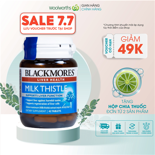 (Stamp Mesa) Blackmores Milk Thistle 7000mg Liver Supplement Helps