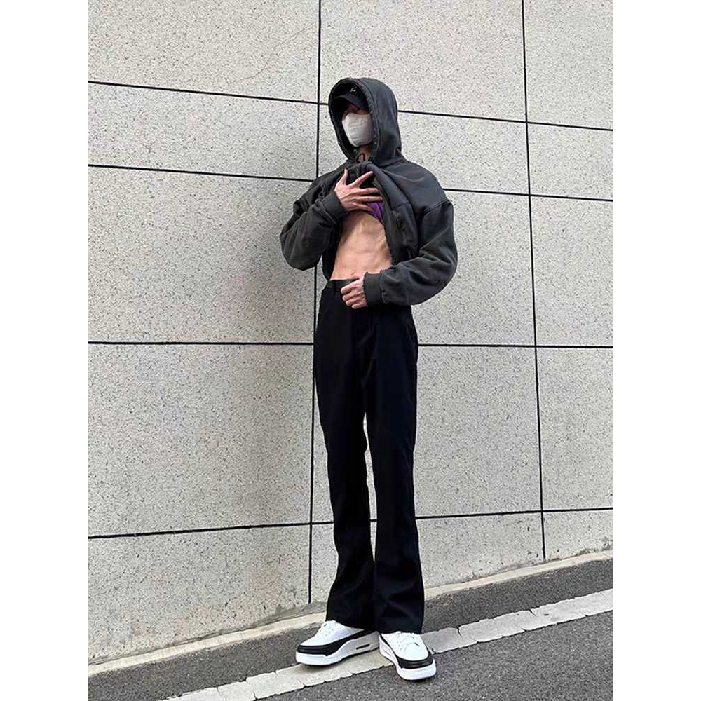 Men's Black Flared Jeans Korean Men'S Jeans 2023 Personality Shopee