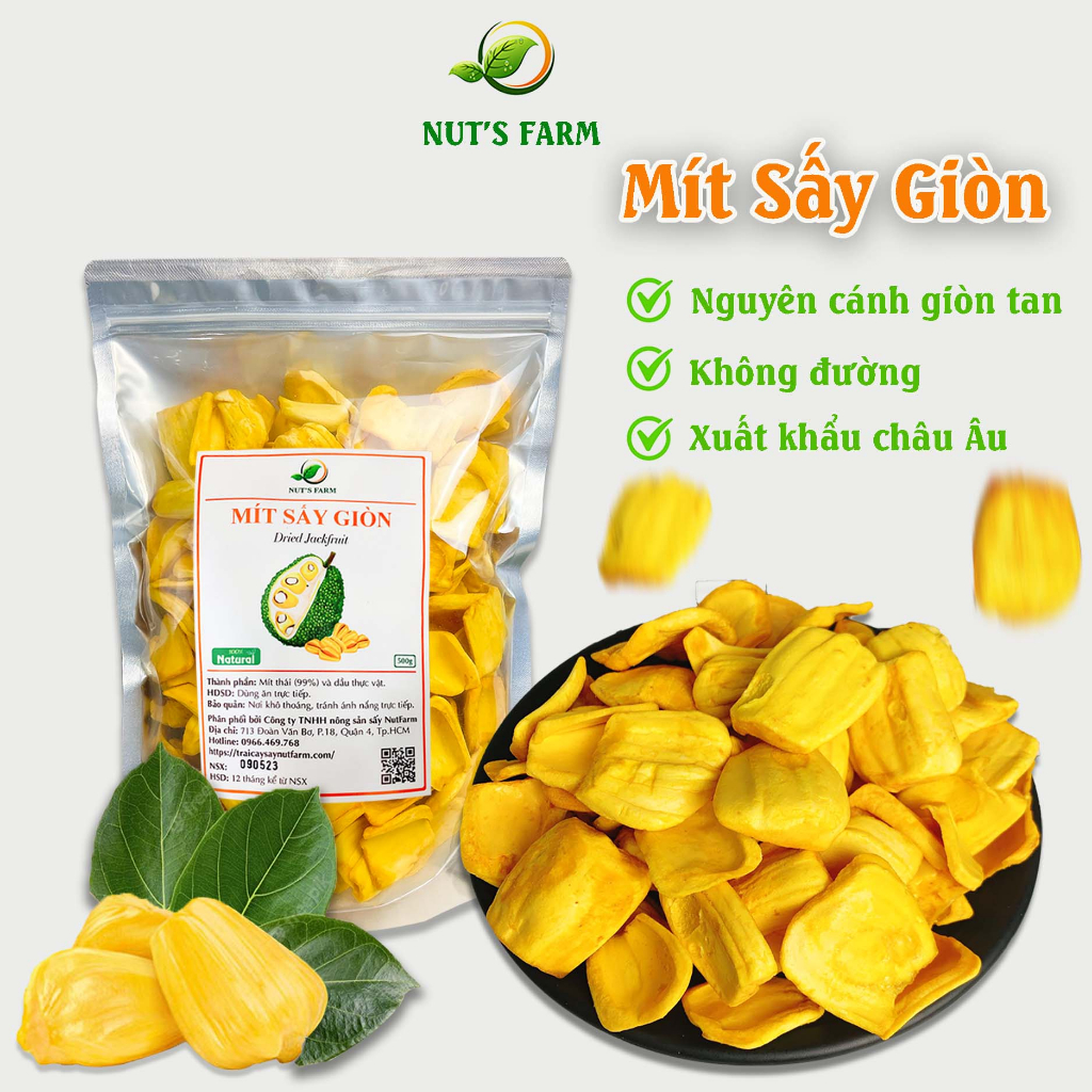 Nut Farm 500g Whole Dried Jackfruit, SugarFree Export Jackfruit